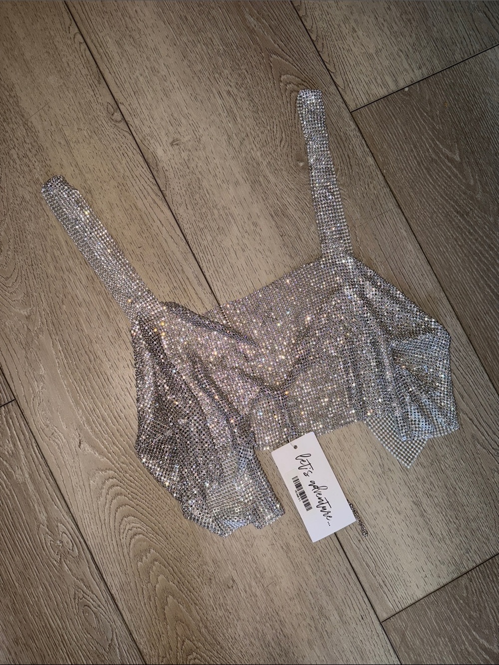 Lulu's Silver Sequin Crop Cami